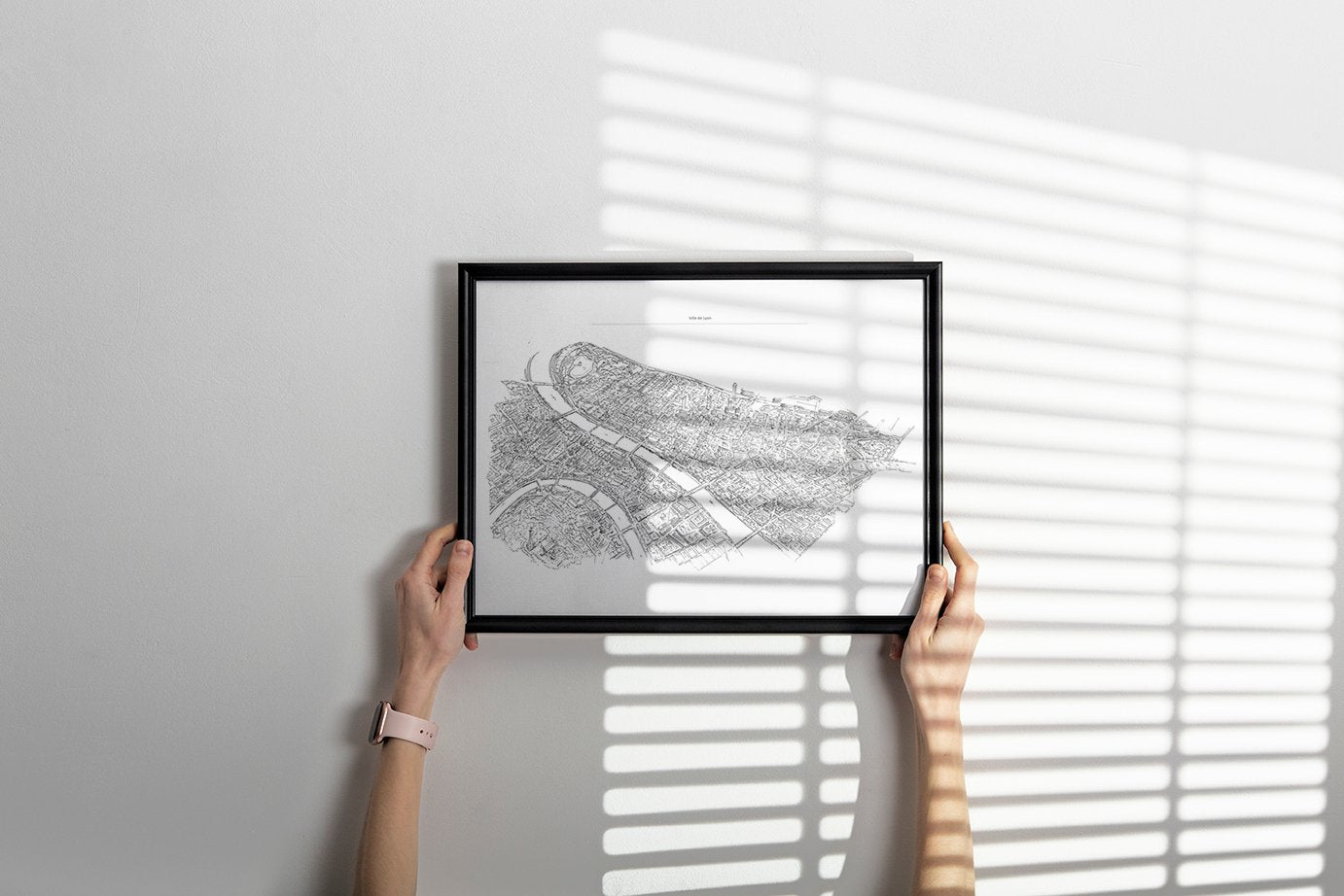 Affiche Lyon - noir et blanc - Studio Monet