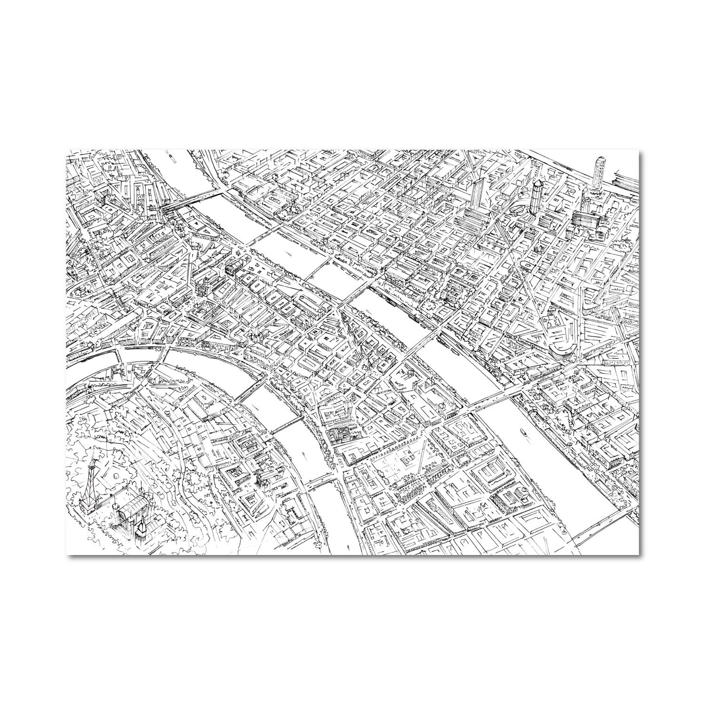 Affiche Lyon - noir et blanc - Studio Monet