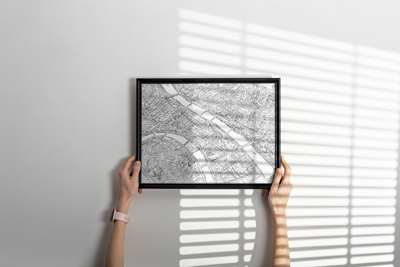 Affiche Lyon - noir et blanc - Studio Monet